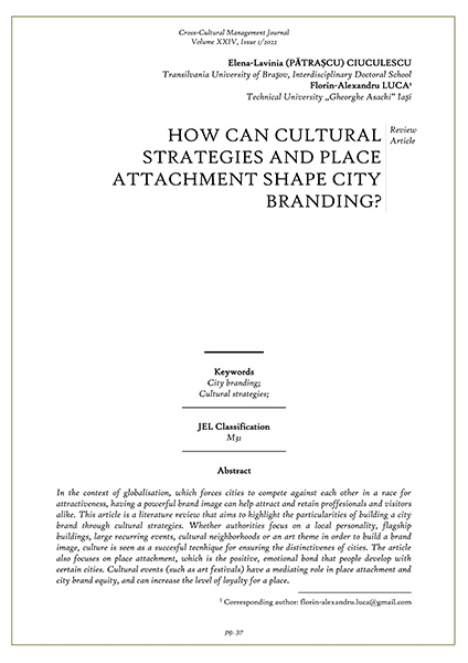 Volume XXIV, Issue 1, Cross-Cultural Management Journal